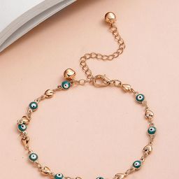 Bohey by KARATCART Gold-Plated Evil Eye Enamel Link Bracelet-picture-14