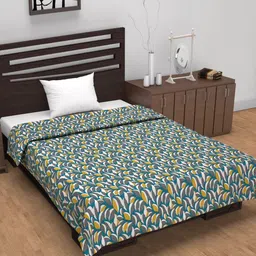Divine Casa Yellow Floral AC Room 120 GSM Single Bed Dohar-image-52
