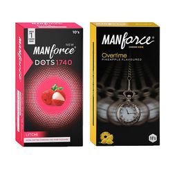 Manforce Men Set Of 2 Overtime Pineapple and Litchi Condoms - 10 Pcs Each-17