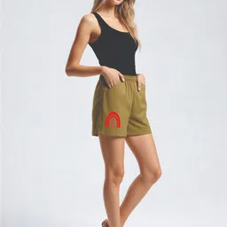 GAB Women Graphic Printed Loose Fit High-Rise Cotton Shorts-picture-47