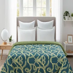THE little BIG STORE Sea Green & Yellow AC Room 500 GSM Double Bed Comforter-image-50