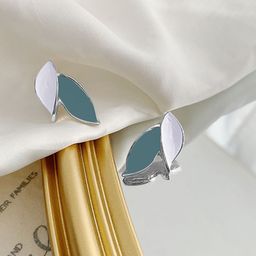 FIMBUL Silver- Plated Leaf Shaped Studs-0