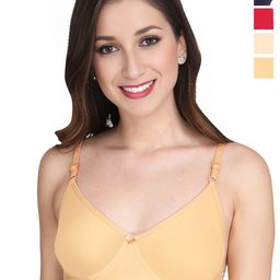Liigne Women Solid Full Coverage Lightly Padded Bra Pack Of 4-2