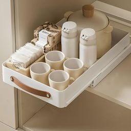 HOUSE OF QUIRK Cream-Coloured Set of 1 Super Strong Drawer Organiser Organisers-17