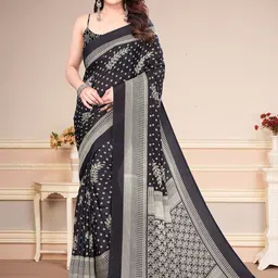 SUPERLAXMI Floral Printed Pure Chiffon Saree-image-39