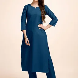 JDS LIFESTYLE Women Solid Kurta with Trouser-picture-9
