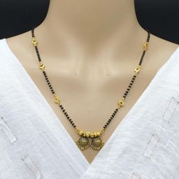 SONI JEWELLERY Gold-Plated Artificial Stones and Beads Mangalsutra-image-71