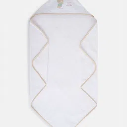 Chicco White & Brown Printed Pure Cotton 380 GSM Bath Towel-image-20