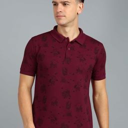 XFOX Men Printed Polo Collar Pockets T-shirt-image-38
