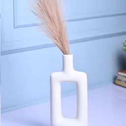 MARKET99 White Asymmetrical Shaped Ceramic Vase-11
