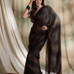Sangria Striped Saree With Blouse-image-75