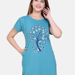 Divine Girl Print Cotton Longline Top-image-57