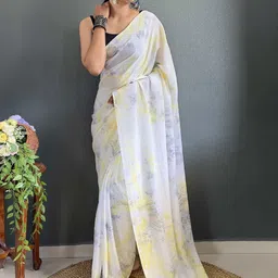 DIVASTRI Abstract Printed Pure Chiffon Ready to Wear Saree-picture-48