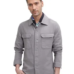 RARE RABBIT Men Comfort Spread Collar Solid Casual Shirt-image-74