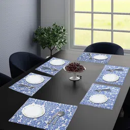 Saral Home 6Pcs Blue & Beige Textured Table Placemats-28