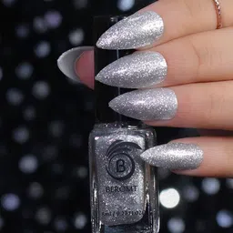 BEROMT Reflective Glitter Quick Dry Nail Polish- 8 ml- BNP 319 - Grey-picture-16