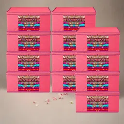 Kuber Industries Pink12 Pieces Printed Multi-Utility Organisers-31