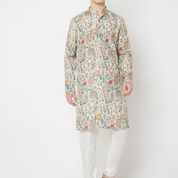 BELLAZO Ethnic Motifs Printed Mandarin Collar Straight Kurta-image-35