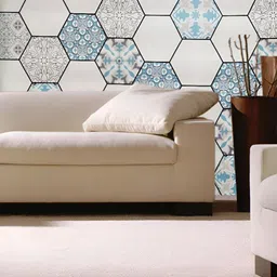 Asian royal Grey & Blue Printed Waterproof Wallpaper-34