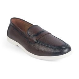 Tresmode Federer Brown Men's Penny Leather Driving Loafers-image-87