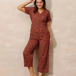 Vivika Women Floral Printed Cotton Basic Jumpsuit-picture-25