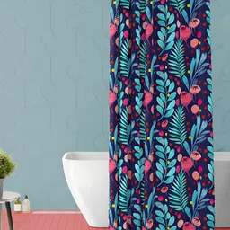 ArtzFolio Green & Blue Printed Waterproof Shower Curtain-image-79