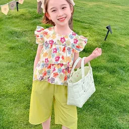 POP STREET KIDS Girls Printed Top With Capris-image-13