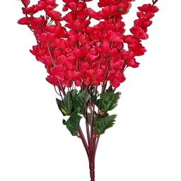 real pbr Red & Green Cherry Blossom Bunch Artificial Flower-23