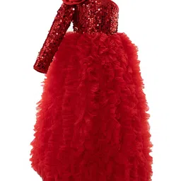 Pink Wings Embellished Off-Shoulder Net Maxi Dress-image-38