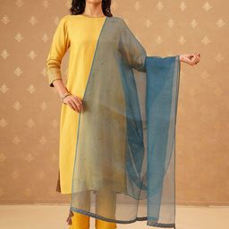 JAYPORE Sequinned Cotton Silk Dupatta-14