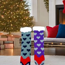 Butterthief Unisex Pack Of 2 Printed Calf-Length Sherpa Socks-8