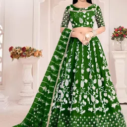 F Plus Fashion Girls Net Semi-Stitched Lehenga Choli-picture-12