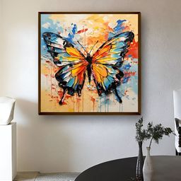 Artsense Yellow & Blue Butterfly Canvas Painting Wall Art-image-33