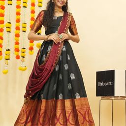 Fabcartz Semi-Stitched Lehenga & Unstitched Blouse With Dupatta-picture-17