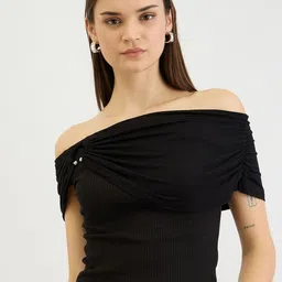 ZUMMER Women Off-Shoulder Layered Bardot Top-picture-8