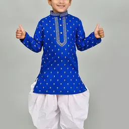 NFC CREATION Boys Printed Regular Thread Work Kurta with Patiala-14