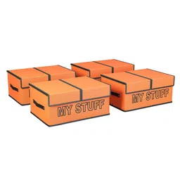 Kuber Industries Orange Set of 4 Regular Multi-Utility Organisers-12