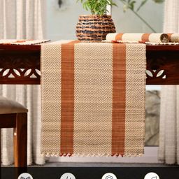 Peepul Tree Rust & Off White Natural Grass Table Runner image 4