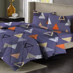 VAS COLLECTIONS Grey & Orange Geometric Polycotton 4 Piece Double Extra Large Superfine Bedding Set-picture-12