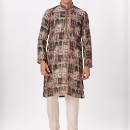 Anouk Men Ethnic Motifs Embellished Indie Florals Kurta-picture-35