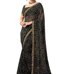 THE FASHION ATTIRE Printed Zari Bandhani Saree-picture-42