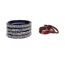 SOMIL Set of 20 Blue Alloy Bangles-image-68