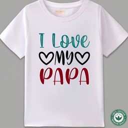 BLUSHES Kids Father's Day Theme Typography Printed Regular Fit Cotton T-shirt-17