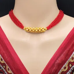 soni designs Maharashtrian Tanmaniya Wedding marathi Mani Mala Thushi Mangalsutra for Women-picture-39