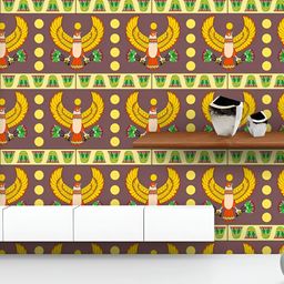ArtzFolio Printed UV-Resistant Anti-Bacterial Ancient Egypt Falcon PatternPeel & Stick Wallpaper-image-27