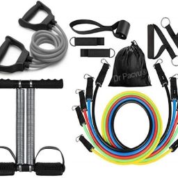 Body Workout Sports Equipment’s | Pack of 3 Workout COMBO | Athletes CHOICE Body Fitness | 1x 11 in 1 Resistance Band | 1x Double Band Toning Tube | Exercise Kit | 1x Double Tummy Trimmer |Gym Training, Home Exercise, TRUSTED by DR. Fitness Accessory Kit Kit-picture-4