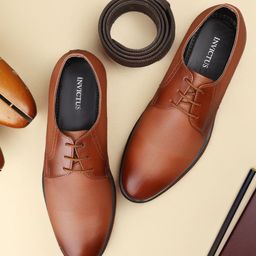 INVICTUS Men Textured Leather Formal Derbys-image-59