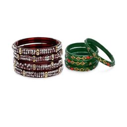SOMIL Set of 8 Maroon Alloy Bangles-image-86