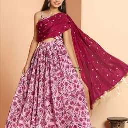 BAESD Girls Printed Ready to Wear Lehenga & Blouse With Dupatta-picture-21