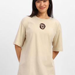 JUNEBERRY Women Printed Drop-Shoulder Sleeves Pure Cotton T-shirt-image-81